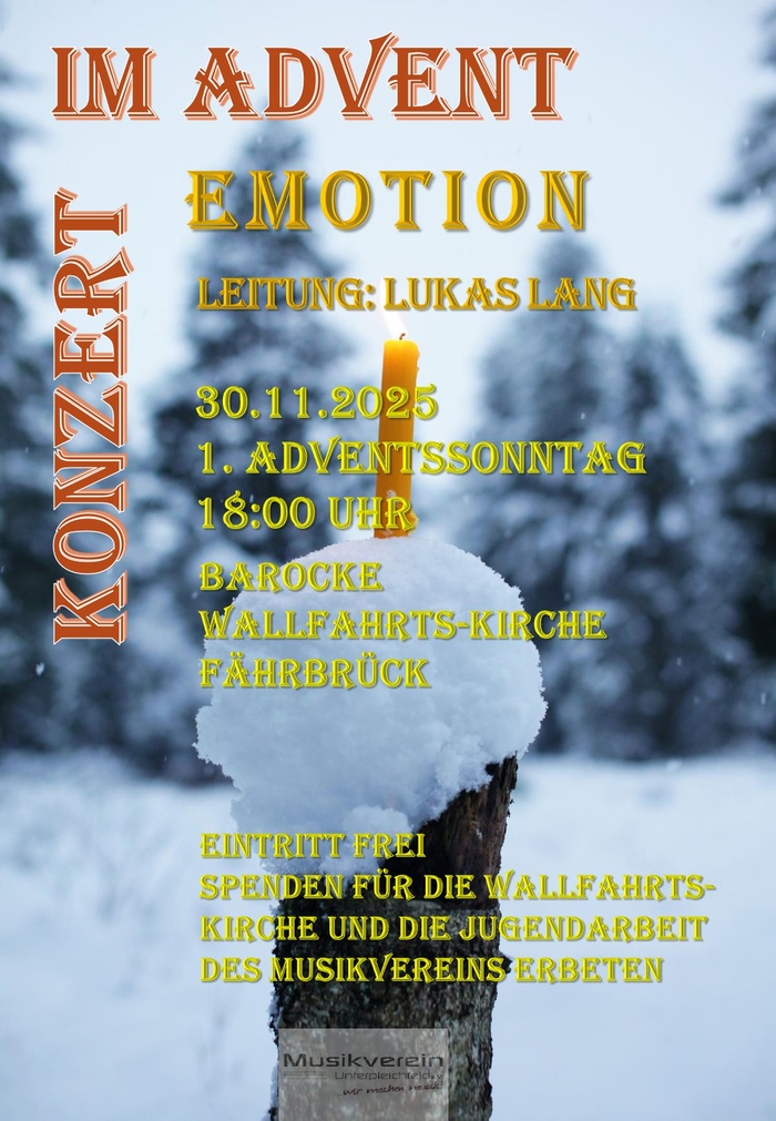 Das Einladungsplakat mit Schnee