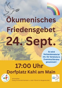 Ökumenisches Friedensgebet auf dem Marktplatz Kahl